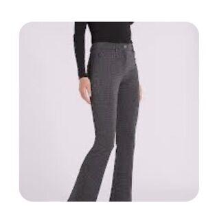 Express Flare High Rise Pants Womens Size 10R Gray Black Houndstooth Knit